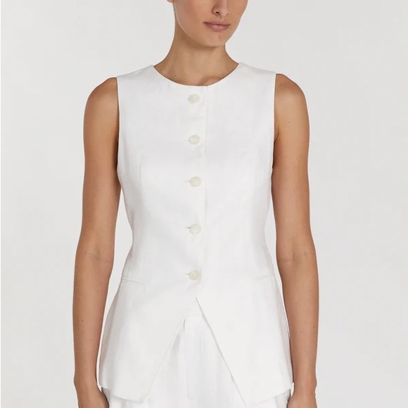 DISSH ALESSIA WHITE LINEN
VEST TOP Size: US 4 NWT - Picture 4 of 14